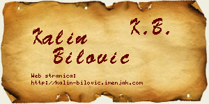 Kalin Bilović vizit kartica